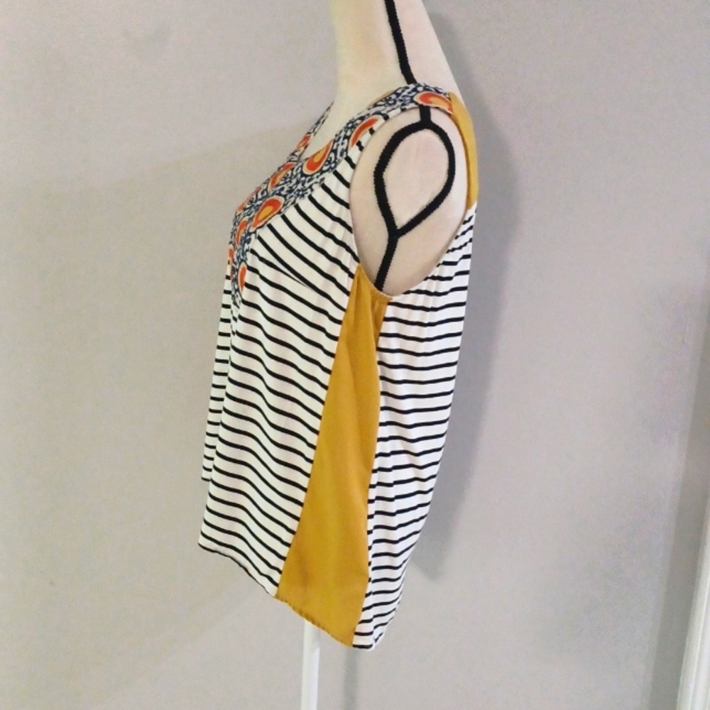 THML White Black Striped Tank with Yellow Panels and Orange Medallion Yoke - Picture 4 of 9